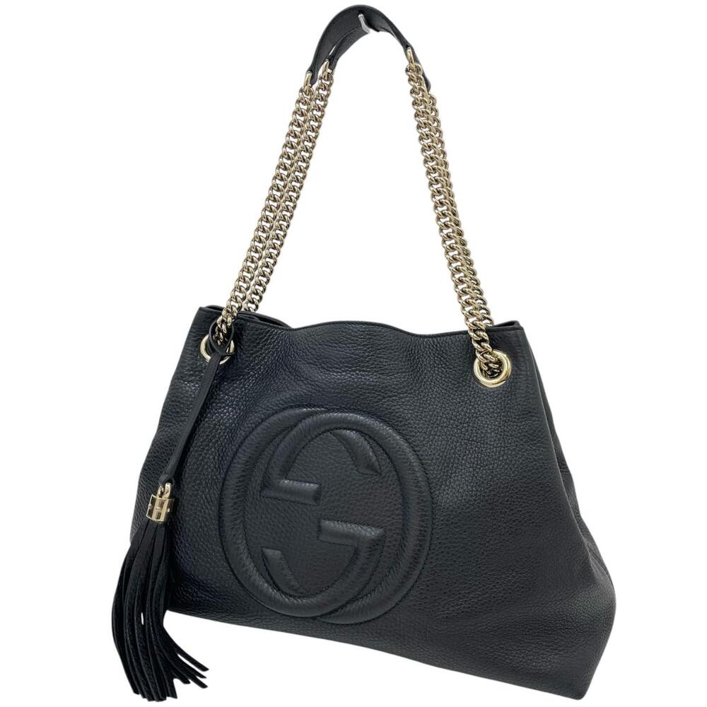 GUCCI Soho Chain Shoulder Bag Tote Black